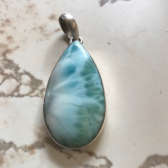 Larimar Sterling Silver Pendant - AAA Grade! OOAK - Picture 3 of 7